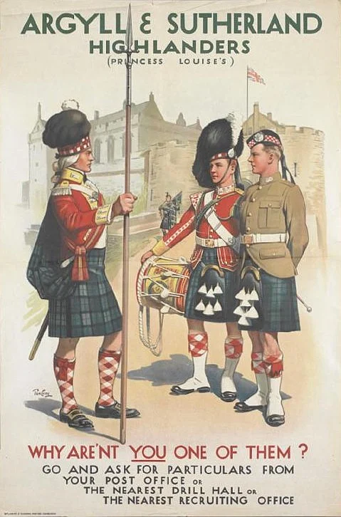 Britisches Rekrutierungsposter für Argyll und Sutherland Hochländer