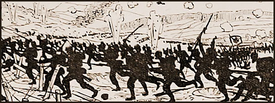 Truppen greifen an - Vignette In: Illustrierte Zeitung, Leipzig, 16. Dezember 1915.