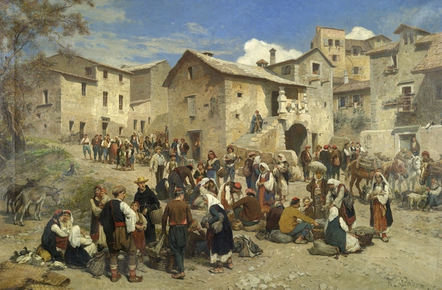 Markt in Sarajewo - Gemälde von Alois Schönn