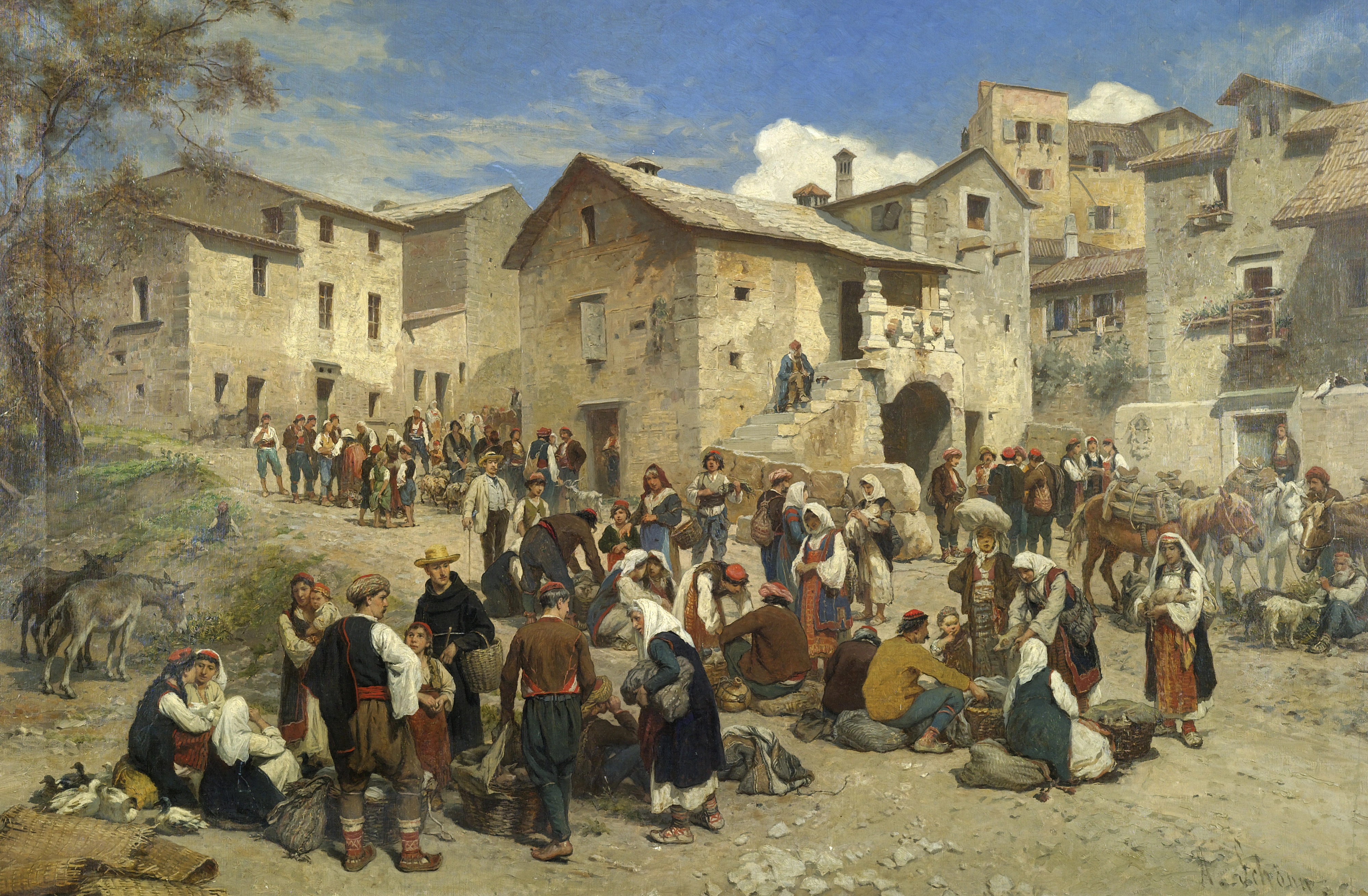 Markt in Sarajewo - Gemälde von Alois Schönn