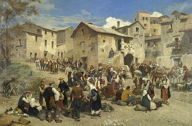 Markt in Sarajewo - Gemälde von Alois Schönn