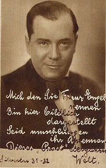 Franz Engel, Autogrammkarte ca. 1930