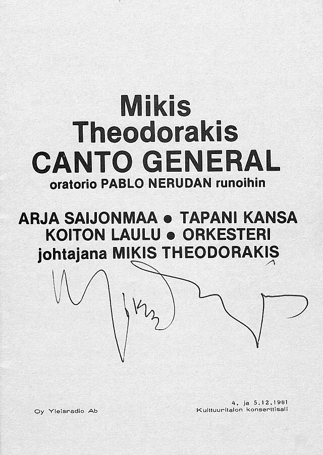 Programmcover des Canto General.