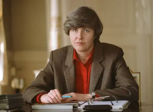 Foto von Österreichs späterer Frauenministerin Johanna Dohnal im Jahr 1985.