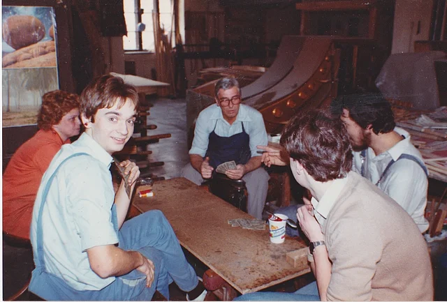 <p>Clavis beim Kartenspiel in der Lehrlingszeit, 1984</p>
