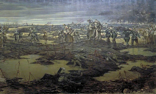The Harvest of Batlle - Gemälde von Christopher Richard Wynne Nevinson 1919