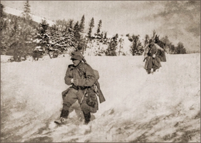 Patrouille am Dukla-Pass - Karpatenwinter