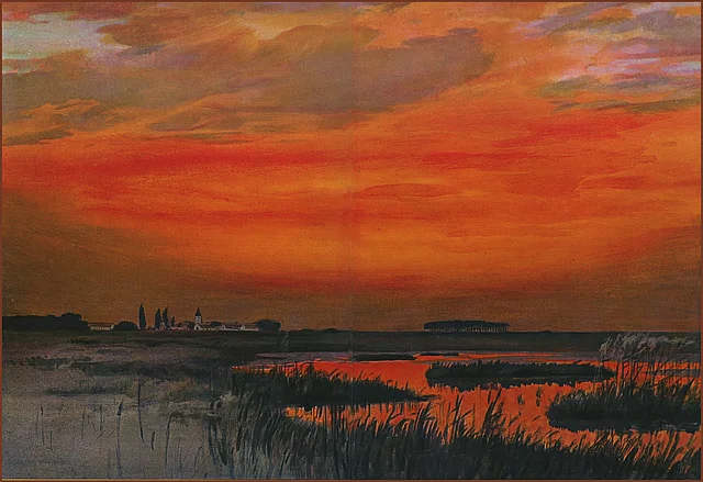 Abendrot der "Belle epoque" ... Landschaft im Sonnenuntergang