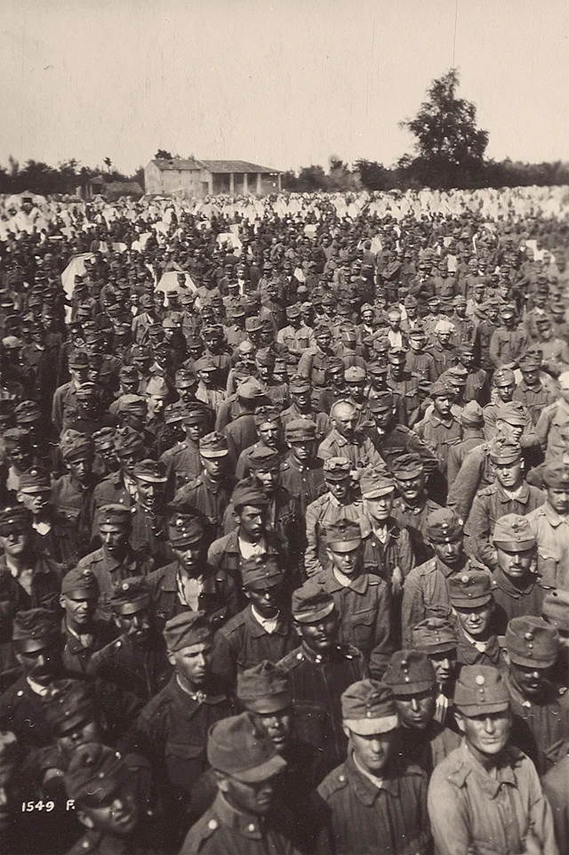 Österreich-ungarische Kriegsgefangene nach der Schlacht von Vittorio Veneto