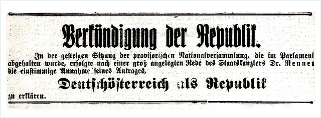 <p>Illustrierte Kronen Zeitung, 13. November 1918</p>