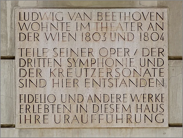 <p>Beethoven-Gedenktafel am Theater an der Wien</p>