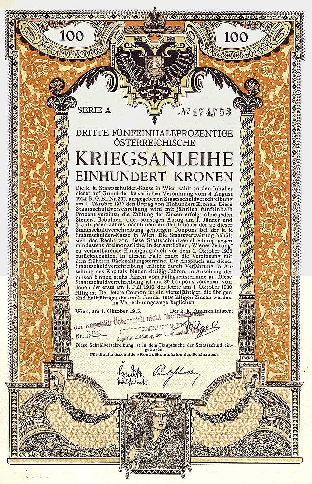 Die dritte österreich-ungarische Kriegsanleihe 1915