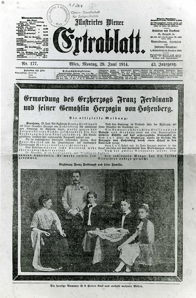 Titelseite Illustriertes Wiener Extrablatt vom 29. Juni 1914