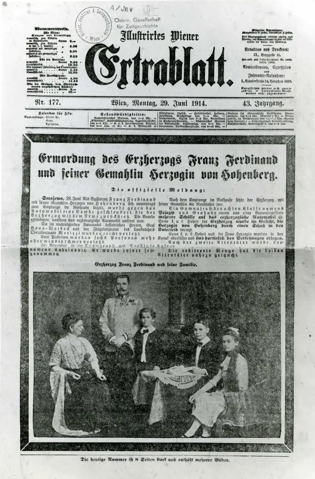 Titelseite Illustriertes Wiener Extrablatt vom 29. Juni 1914