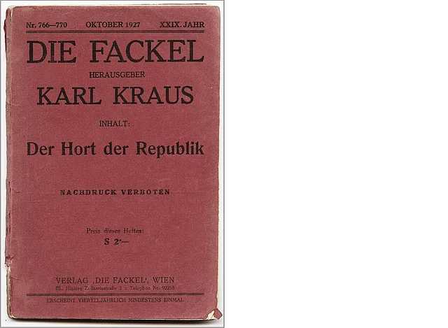 Ausgabe der Zeitschrift "Die Fackel" von Karl Kraus