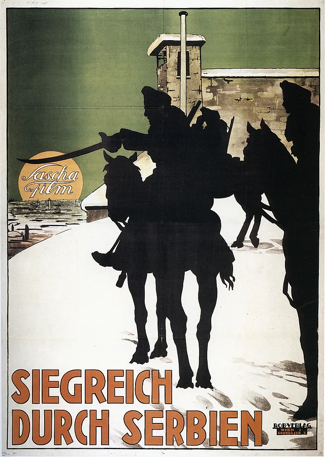 Filmplakat des Sascha-Filmes "Siegreich durch Serbien"