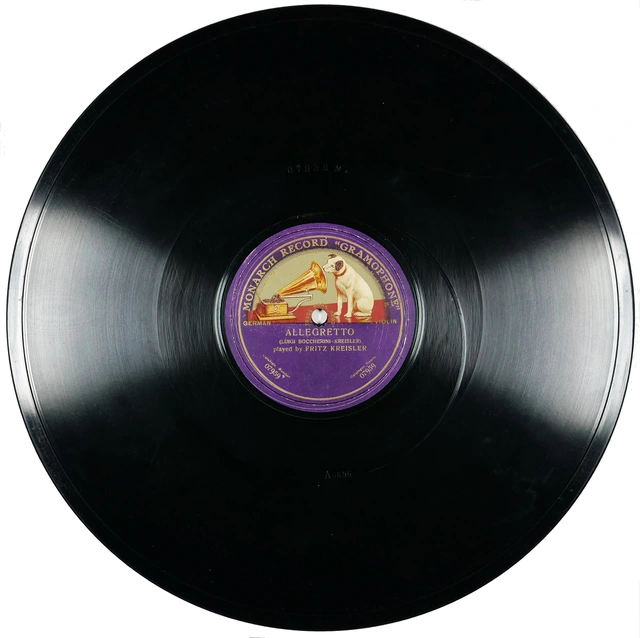 Schellackplatte, Fritz Kreisler, Allegretto im Stil von Boccherini, Österreichische Mediathek, 2-06024_a