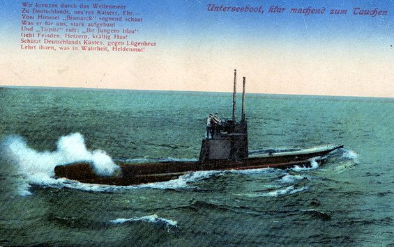 Deutsche Postkart zum U-Boot-Krieg