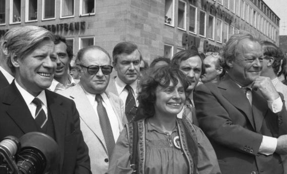 Helmut Schmidt, Bruno Kreisky und Willy Brandt 1979.