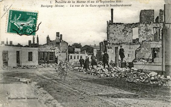 Postkarte mit Erinnerung an die Schlacht an der Marne, September 1914