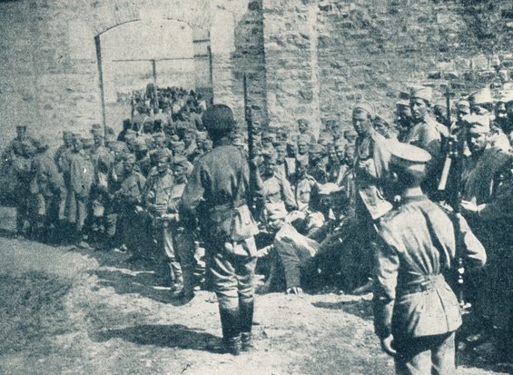 Serbische Soldaten in bulgarischer Kriegsgefangenschaft