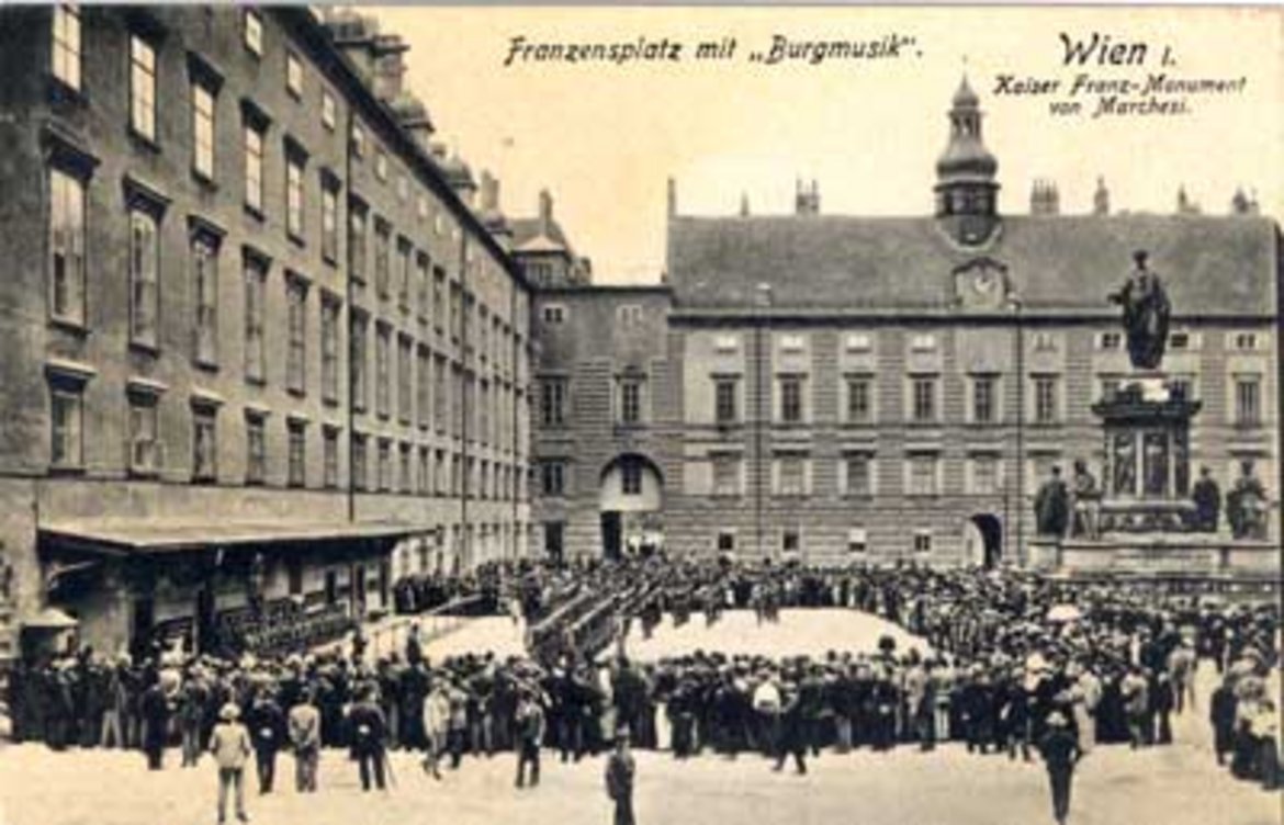 Postkarte vom Aufziehen der Burgwache in Wien