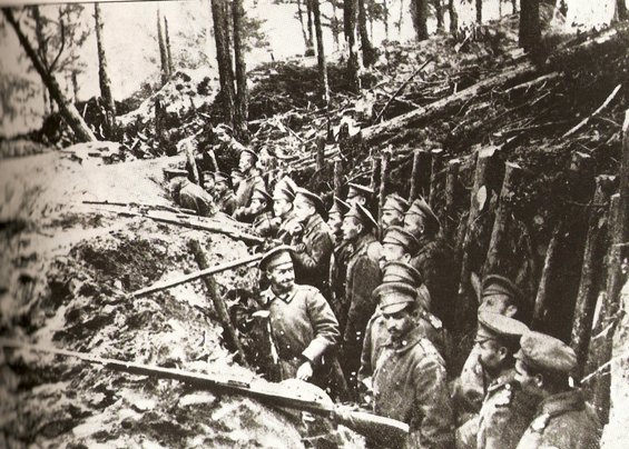 Russische Truppen während der Schlacht von Sarikamis