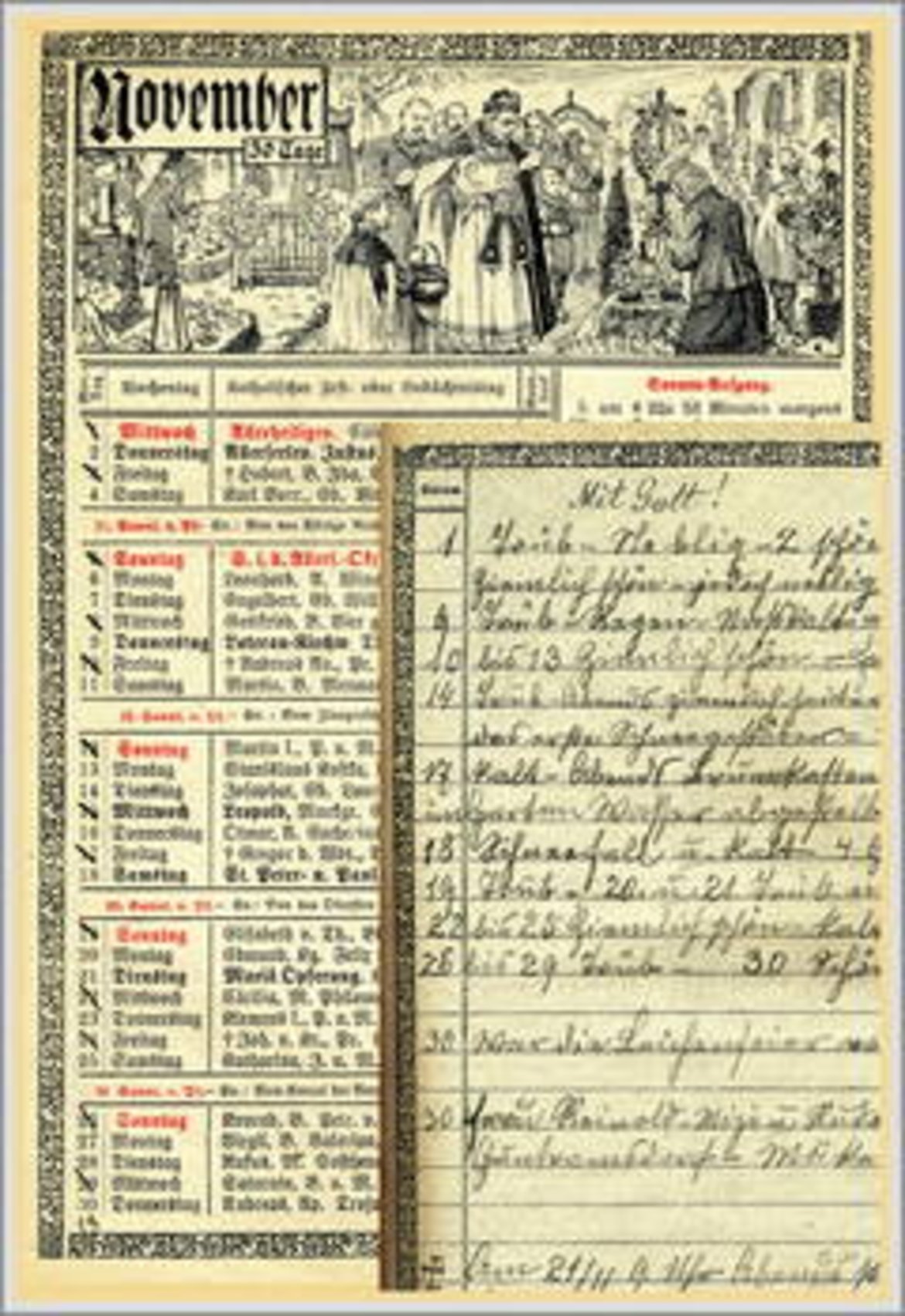 Volks-Kalender November 1916
