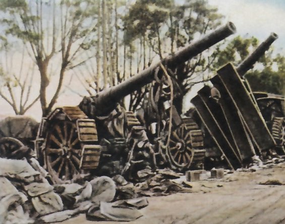 Erbeutete italienische schwere Artillerie