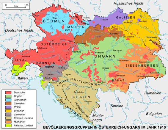 Bevölkerungsverteilung in Österreich-Ungarn