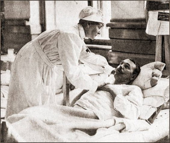 Erzherzogin Maria Theresia im Dienste der Pflege verwundeter Soldaten