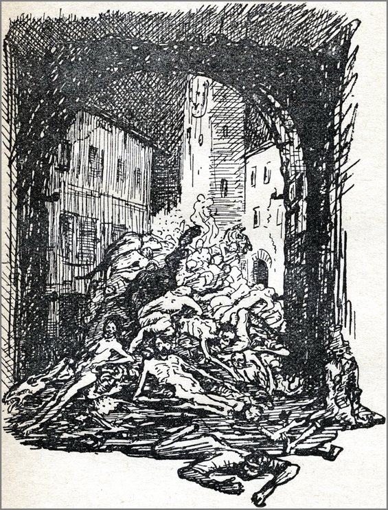 Alfred Kubin, Illustration aus seinem Roman "Die andere Seite", 1909